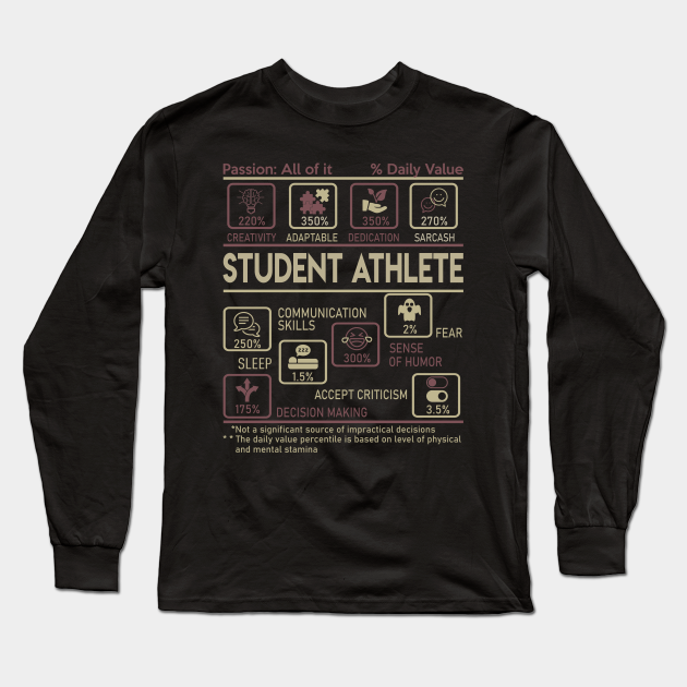 Student Athlete T Shirt Multitasking Daily Value Gift Item Tee